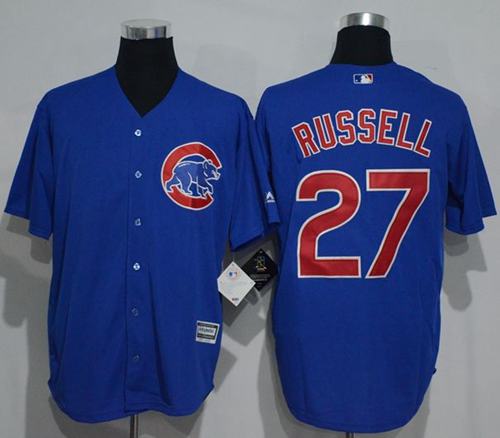Cubs #27 Addison Russell Blue New Cool Base Stitched MLB Jersey - Click Image to Close